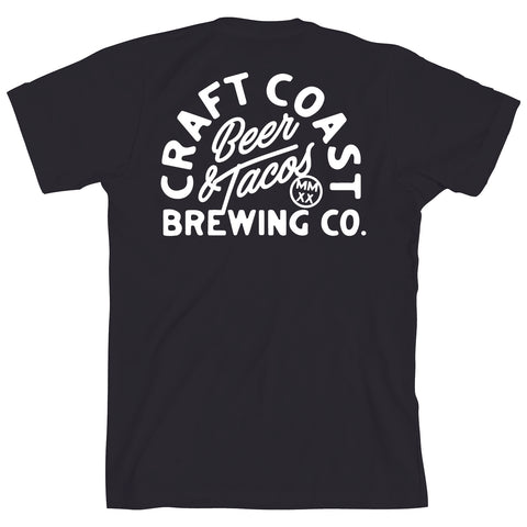 Craft Coast Beer and Tacos Script Tee